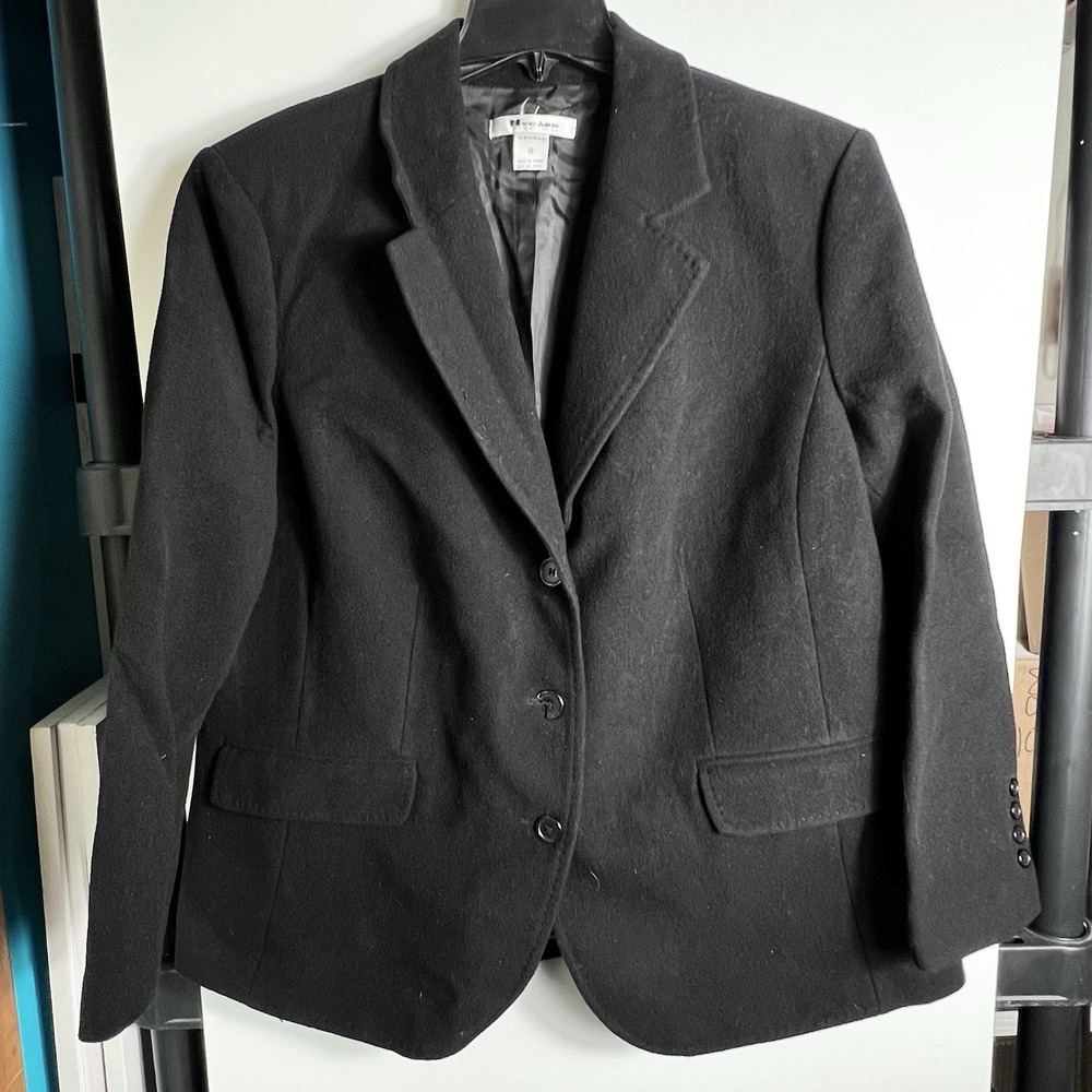 Vintage Women's Nygard Collection Black Wool Cashmere Blazer Jacket Size 18 READ